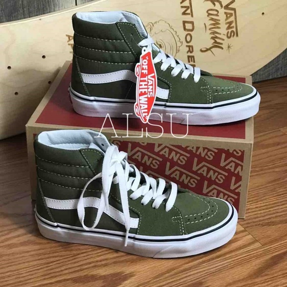 VANS SK8-HI Winter Moss Green White Canvas WMNS - Picture 4 of 8